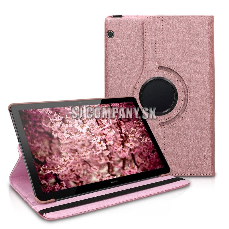 Puzdro pre Huawei MediaPad T5 10 - Rotate - zlato-ružová